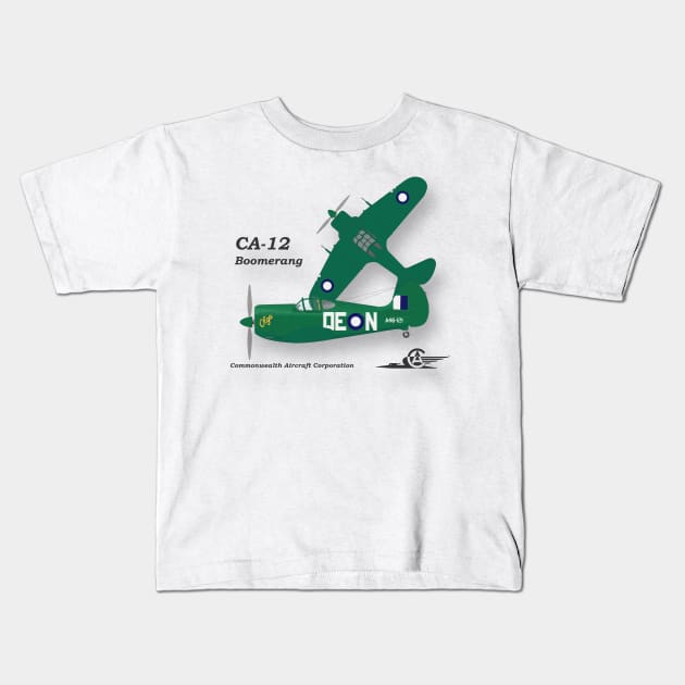 Commonwealth Aircraft Corporation CA-12 Boomerang Kids T-Shirt by GregThompson